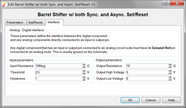 Barrel Shifter with both Async and Sync Set/Reset Interface Parameters