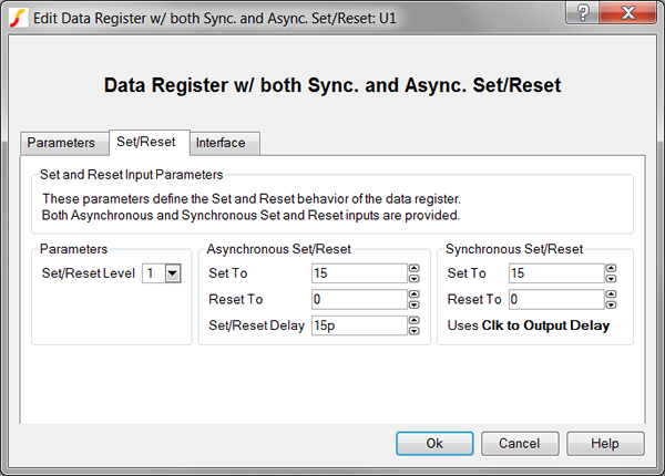 Data Register with both Async and Sync Set/Reset Set/Reset Parameters