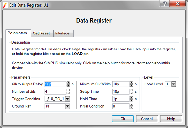 Data Register Parameters