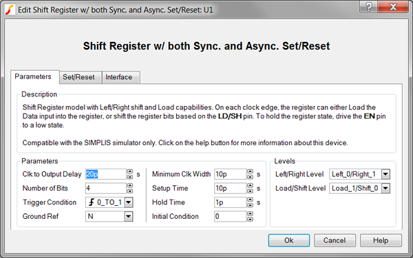 Shift Register with both Async and Sync Set/Reset Parameters