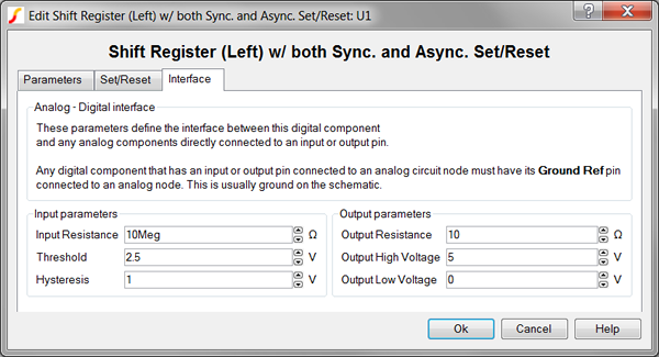 Shift Register (Left) with both Async and Sync Set/Reset Interface Parameters