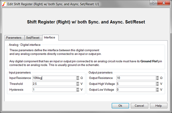 Shift Register (Right) with both Async and Sync Set/Reset Interface Parameters