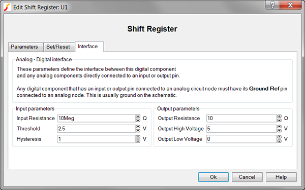 Shift Register Interface Parameters