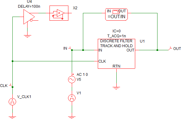 Track and Hold For Discrete Filters Example Schematic