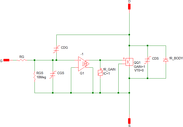 Level 3 MOSFET Model Schematic