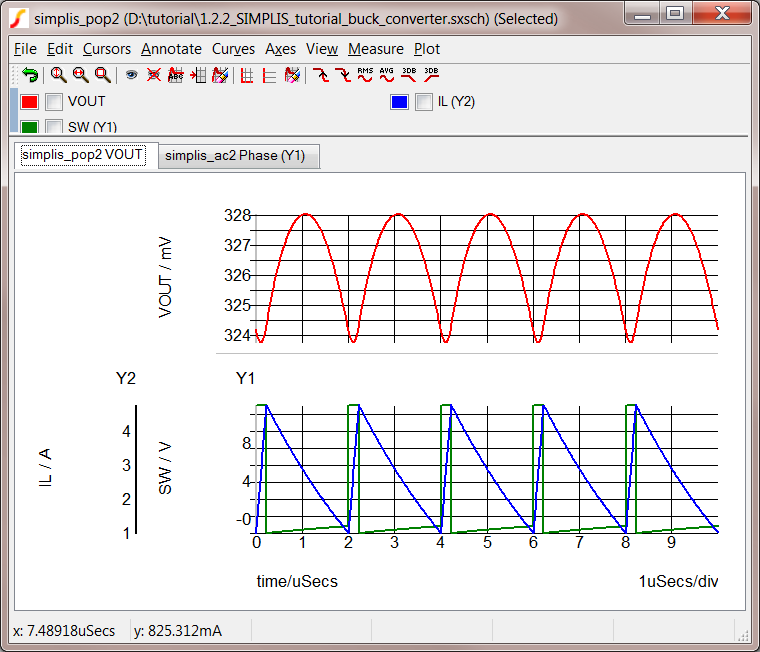 POP Trigger Simulation Waveforms with VOUT on a separate Grid