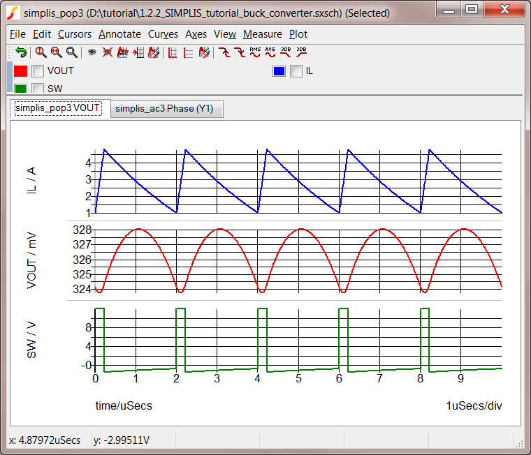 POP Trigger Simulation Waveforms with three grids